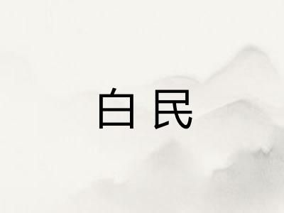 白民 白民