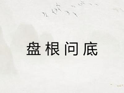 盘根问底