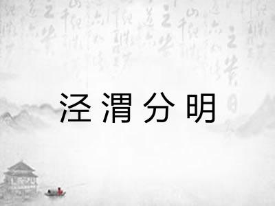 泾渭分明