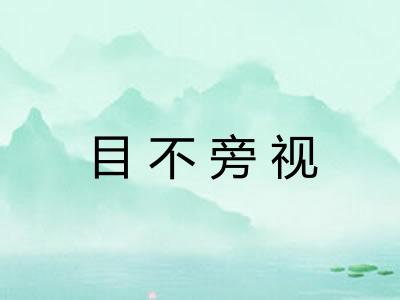 目不旁视