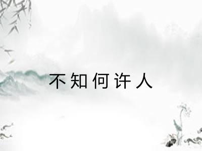 不知何许人