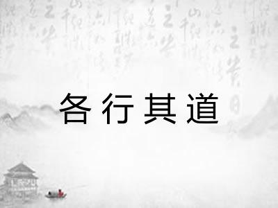各行其道