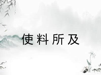 使料所及