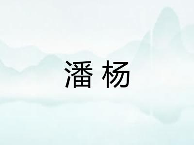 潘杨