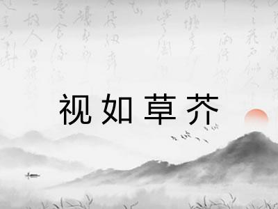 视如草芥 视如草芥