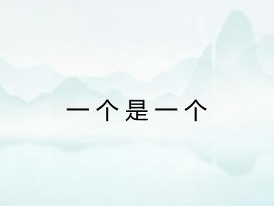 一个是一个