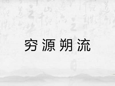 穷源朔流