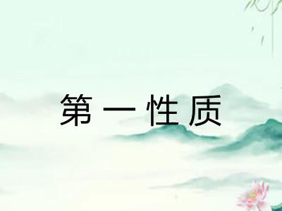 第一性质