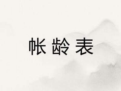 帐龄表 帐龄表