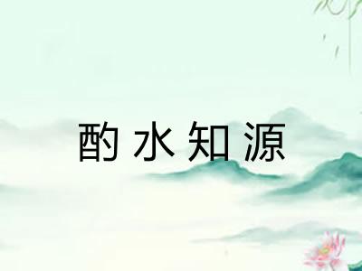 酌水知源