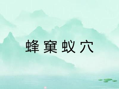 蜂窠蚁穴