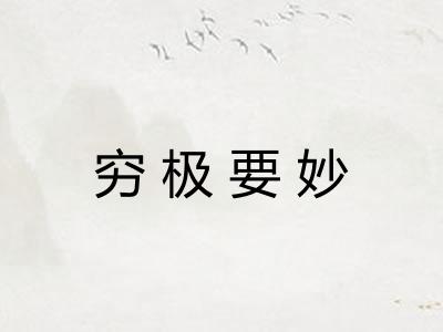 穷极要妙