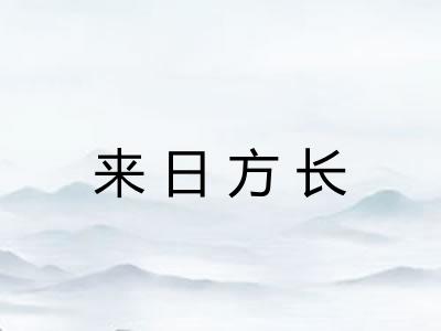 来日方长