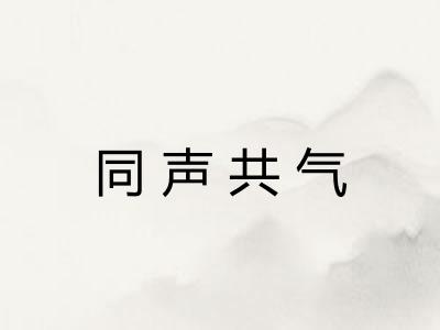 同声共气
