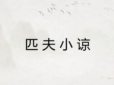 匹夫小谅