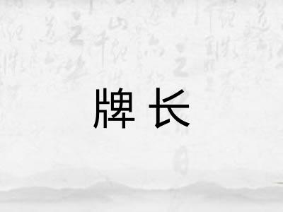 牌长