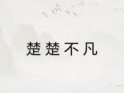 楚楚不凡