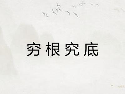 穷根究底