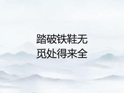 踏破铁鞋无觅处得来全不费功夫