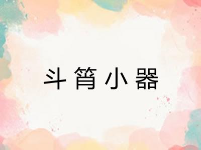 斗筲小器 斗筲小器