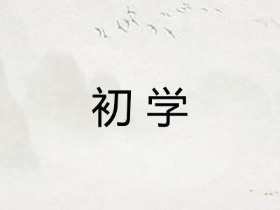 初学 初学