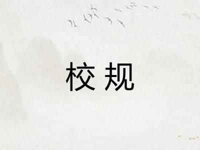 校规