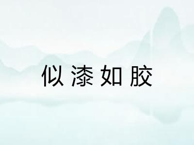 似漆如胶 似漆如胶