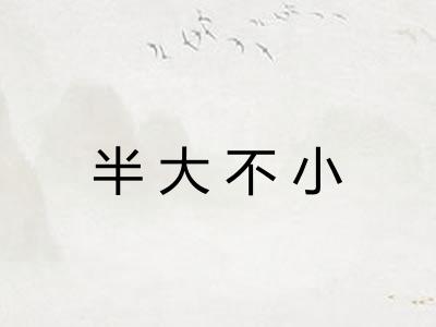 半大不小