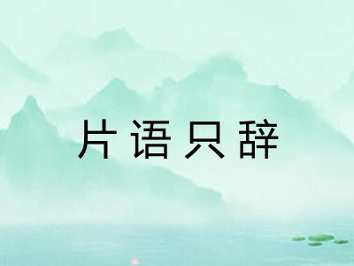 片语只辞