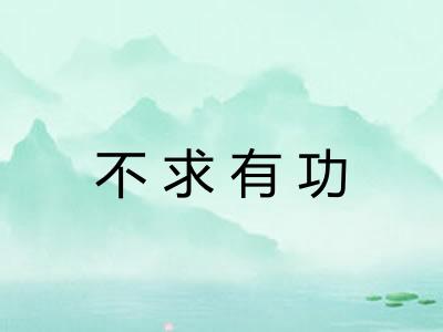 不求有功 不求有功