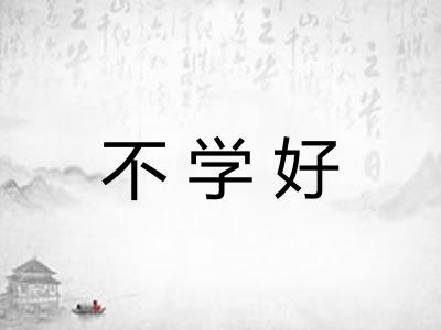 不学好