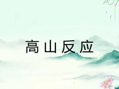 高山反应 高山反应