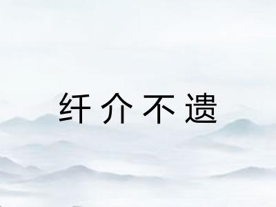 纤介不遗