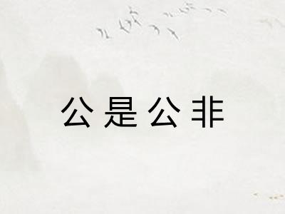 公是公非 公是公非