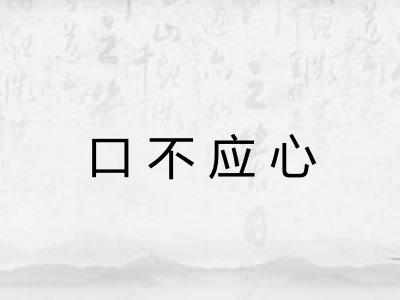 口不应心
