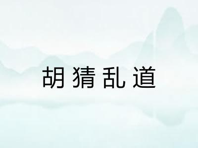 胡猜乱道