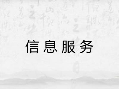 信息服务 信息服务