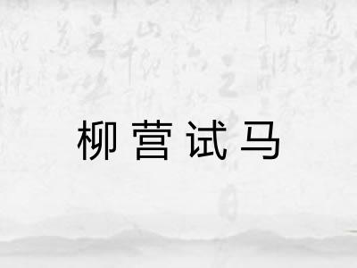 柳营试马