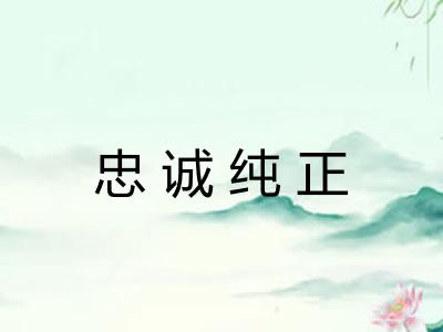 忠诚纯正