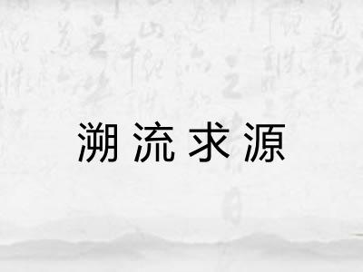 溯流求源