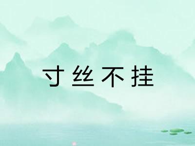 寸丝不挂 寸丝不挂
