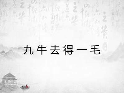 九牛去得一毛