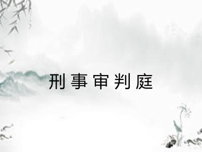 刑事审判庭