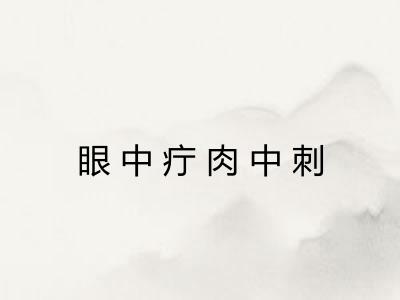 眼中疔肉中刺