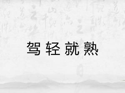 驾轻就熟