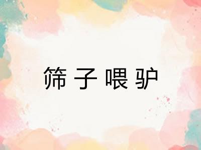 筛子喂驴