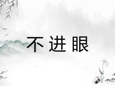 不进眼