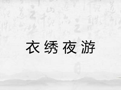 衣绣夜游
