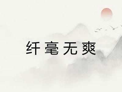 纤毫无爽