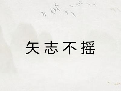 矢志不摇 矢志不摇